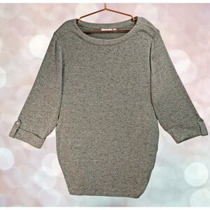 Croft & Barrow 3X Womens light teal Heathered Dolman Sleeve Pullover Knit Top